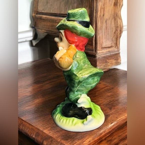 Vintage Lefton Irish Leprechaun Fiddler Figurine - Picture 4 of 8
